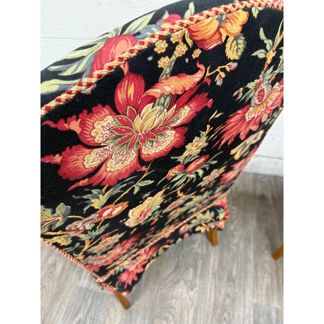 Vintage Queen Anne Style Wingback Lounge Chairs - Pair For Sale - Image 13 of 17