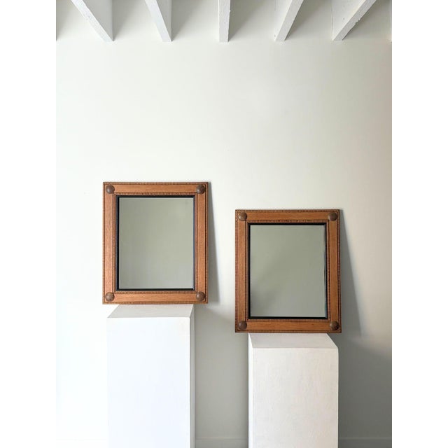 Arts and Crafts Wall Mirrors in Oak, Britain, 1900, Set of 2 For Sale - Image 11 of 11