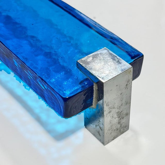 Metal Scandinavian Glass Door Handle from Lindshammar Glassworks, Sweden, 1960s For Sale - Image 7 of 12