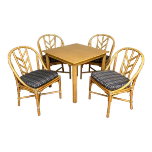 McGuire Vintage Dining Set - Square Table and Four Chairs