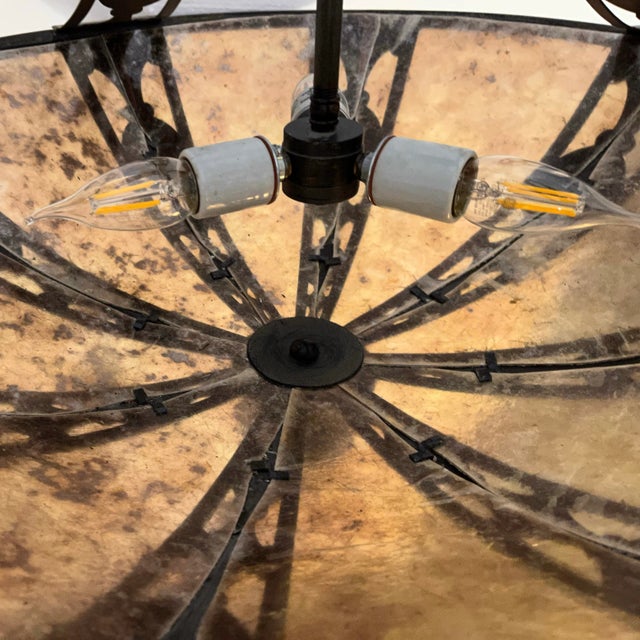 Contemporary Renaissance Inspired Iron & Mica "Avignon" Pendant by Fine Art Lamps For Sale - Image 9 of 13