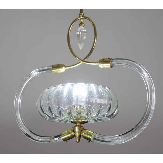 1940s Amazing Art Decò Clear Murano Glass Chandelier by Seguso For Sale - Image 6 of 13