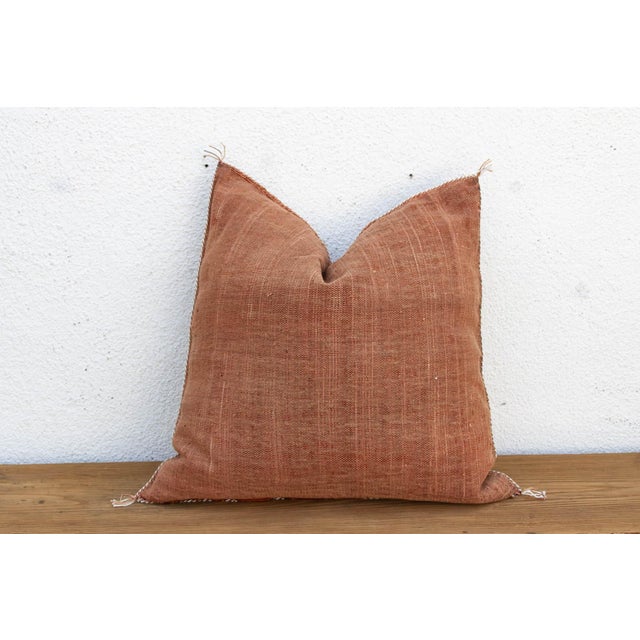 24" Cinnamon Diamond Moroccan Silk Pillow For Sale In Los Angeles - Image 6 of 7