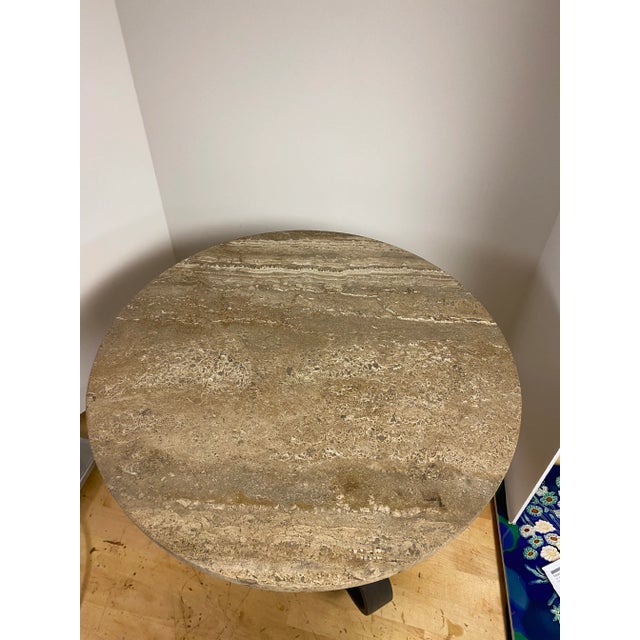 1970s 1970s Mid-Century Modern Italian Marble Top Table Plant Stand For Sale - Image 5 of 9