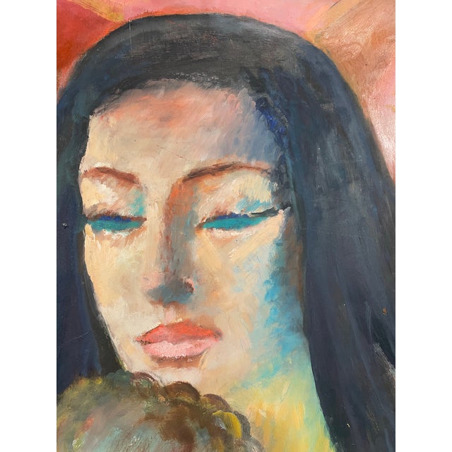 Florence Krieger American Artist Painting Mother and Child For Sale - Image 4 of 12