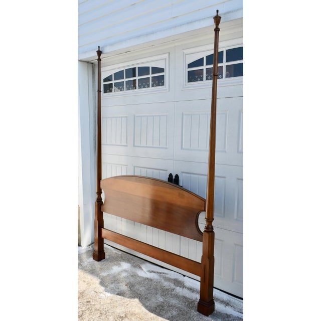 Statton Mahogany Full Size High Poster Headboard Vintage Mid Century Bed 70s For Sale In Philadelphia - Image 6 of 12
