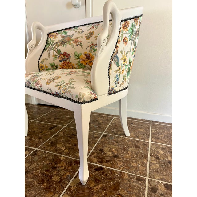 Vintage French Provincial Empire Swan Tub Chairs For Sale - Image 10 of 12