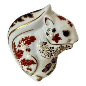 Vintage Royal Crown Derby Autumn Imari Squirell Paperweight
