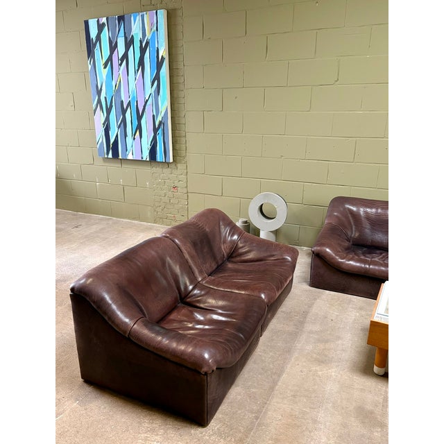 Mid-Century Modern Model DS-46 in Black-Brown Neck Leather from de Sede, Switzerland, 1976, Set of 6 For Sale - Image 3 of 18