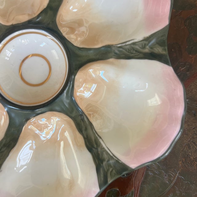 Antique French Oyster Plate For Sale - Image 4 of 5