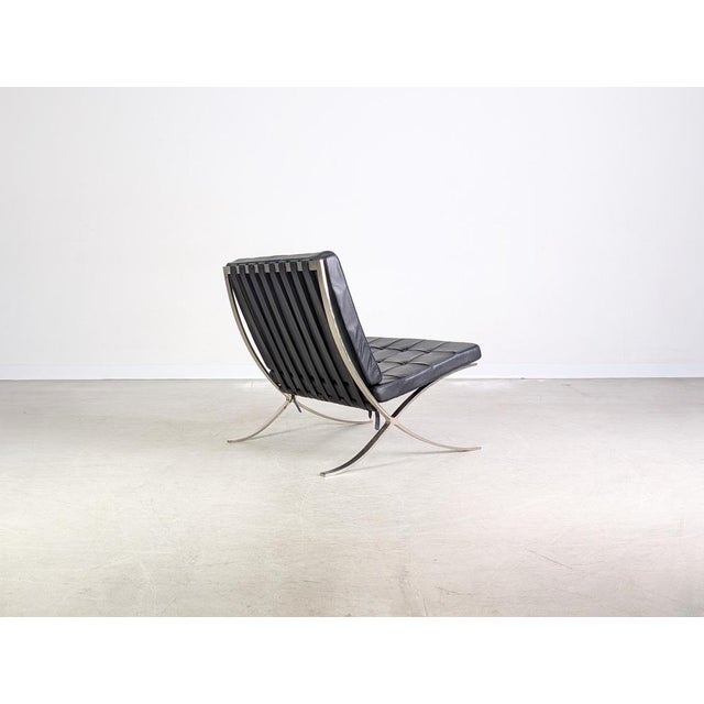 Black Barcelona Chair by Mies van der Rohe for Knoll International For Sale - Image 10 of 18