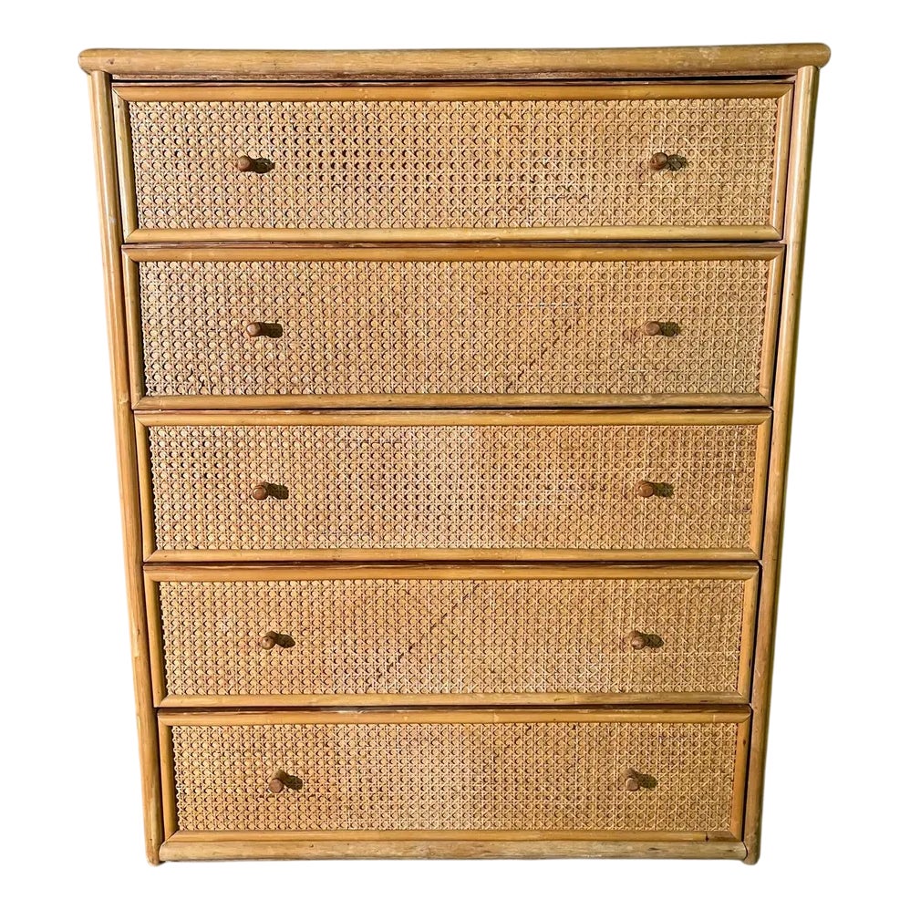 Cane Chest of Drawers | Chairish