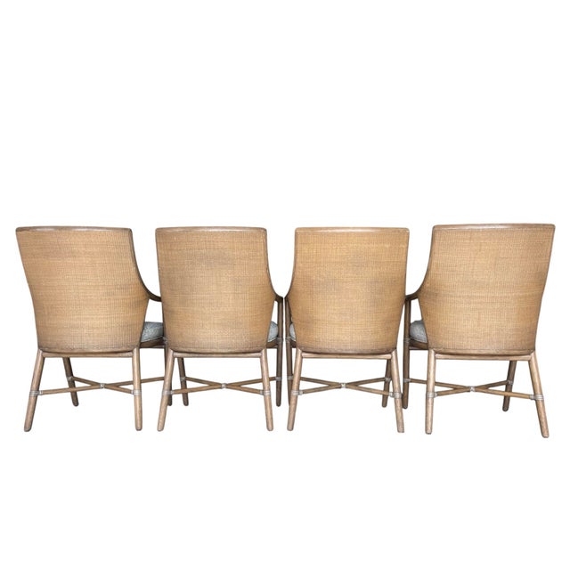 McGuire McGuire Passage Cane Back Rattan Dining Chairs, Set of 4 For Sale - Image 4 of 13