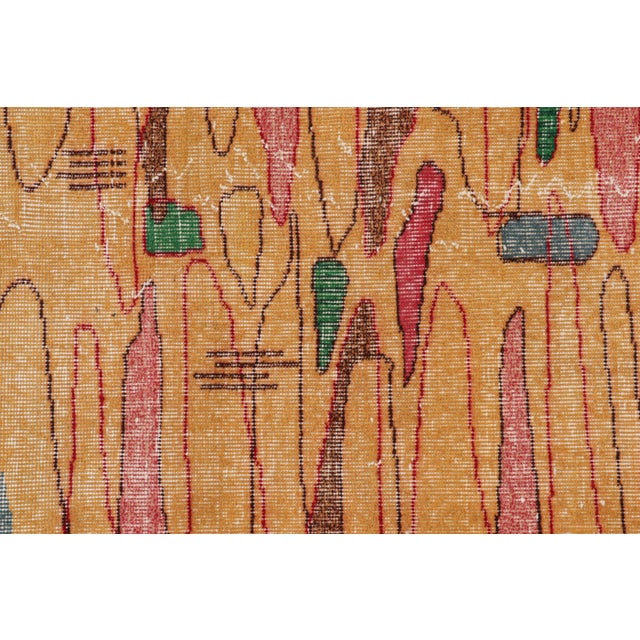 Mid-Century Modern Vintage Zeki Múren Deco Rug in Gold With Geometric Pattern, From Rug & Kilim For Sale - Image 3 of 8