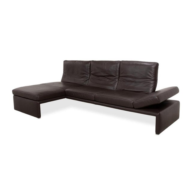 Modern Raoul Leather Corner Sofa in Brown with Manual Function and Left Chaise by Koinor For Sale - Image 3 of 18