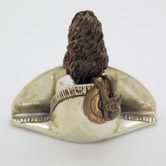 Vintage Italian Handmade Silver Carabinieri Police Hat Figurine from Saturno, Tuscany, 1980s For Sale - Image 11 of 11