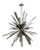 Nickel & Brass "Sunburst" Chandelier by Remains Lighting, Los Angeles Modern For Sale