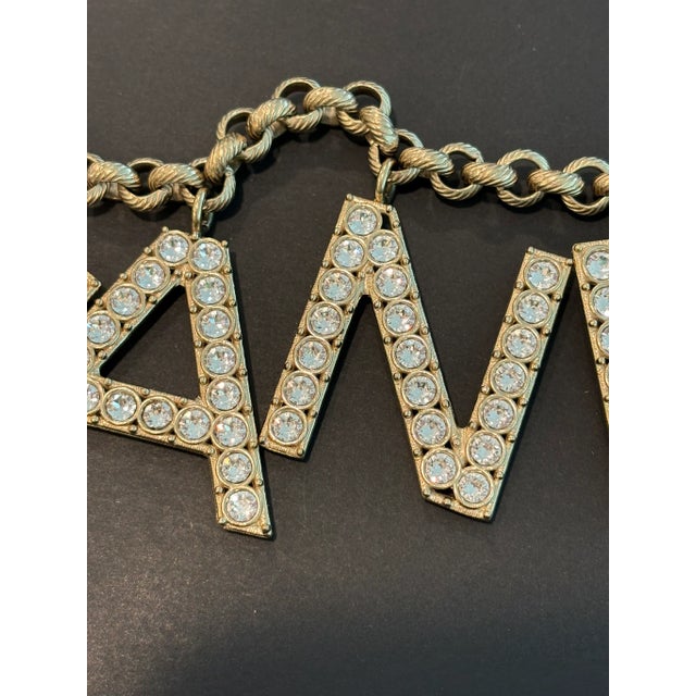 1990s Framed Vintage Lagerfeld Chanel Crystal Logo Chain Belt Fashion For Sale - Image 5 of 17