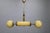 Czech Art Deco Brass Chandelier with Globe and Opaline Shades, 1930s For Sale - Image 4 of 18