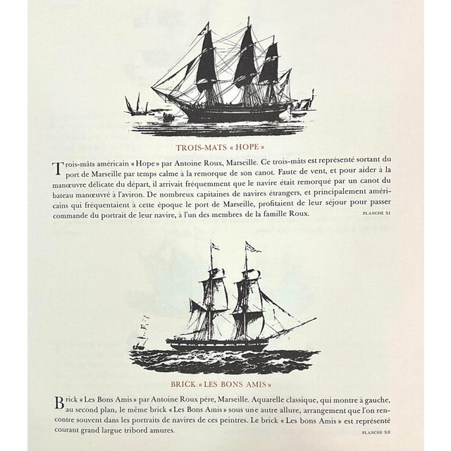 1950's L’age De La Marine a Voile Hachette Pair of French Navel Color Plate Prints Framed For Sale - Image 9 of 9