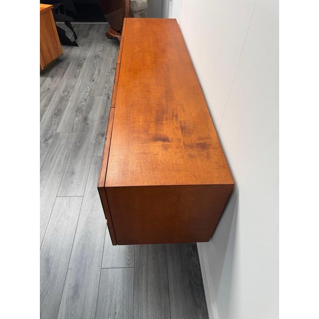 Wood Large Vintage Italian Four Doors Geomagnetic Design Credenza, 1965 For Sale - Image 7 of 9