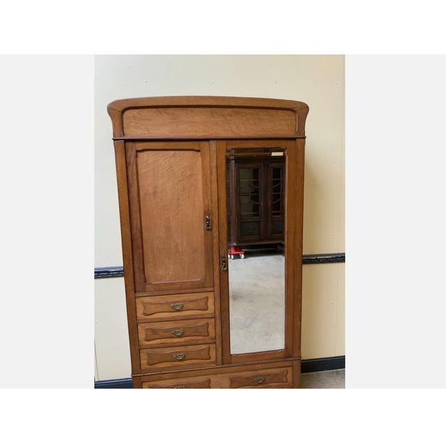 1910s Antique Art Nouveau Linen Cupboard or Wardrobe, 1910s For Sale - Image 5 of 11
