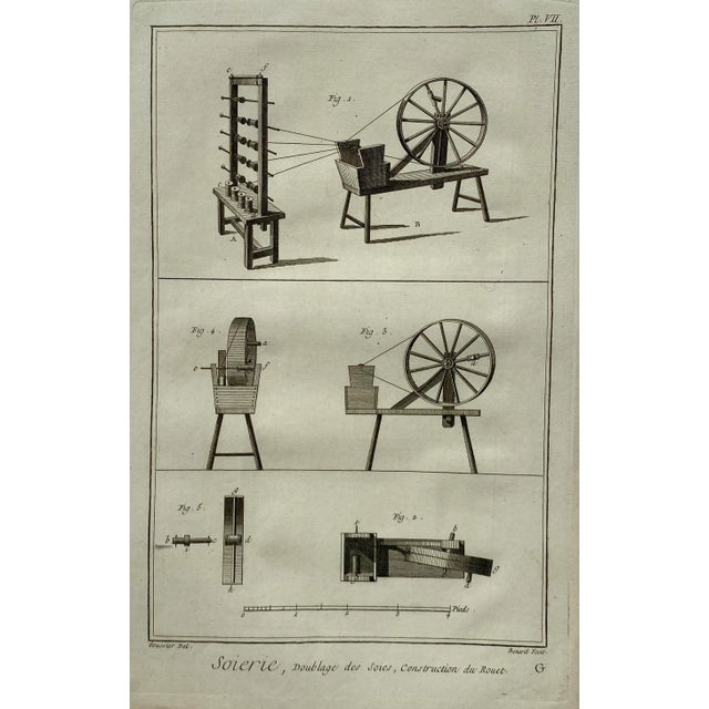 Traditional 18th Century Diderot Silk Spinning Machinery Engraving For Sale - Image 3 of 3