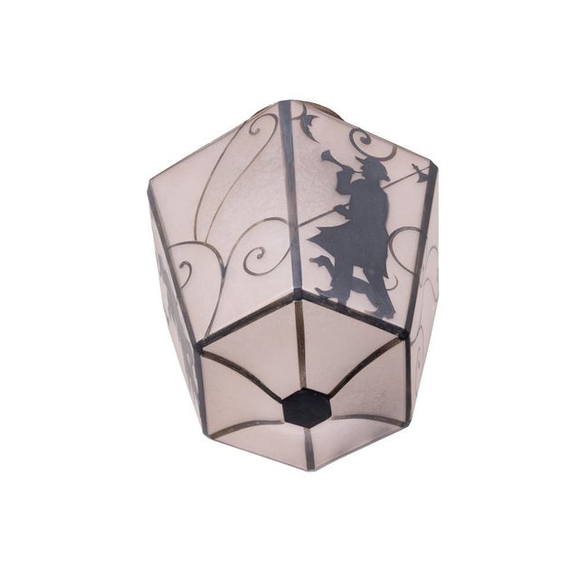 Art Deco Hexagon Hall Lamp Night Watcher, Germany, 1920s For Sale - Image 4 of 10