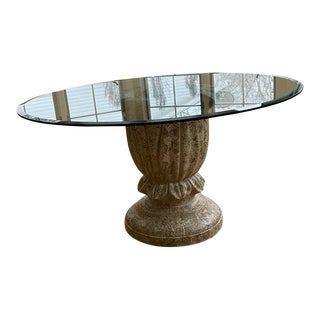 Glass Top Pedestal Table For Sale