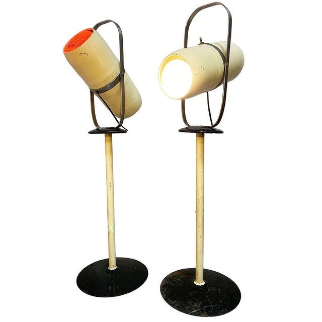This vintage pair of Westinghouse 'Select-O-Ray' floor lamps is a true nostalgic wonder. In 100% original, vintage...