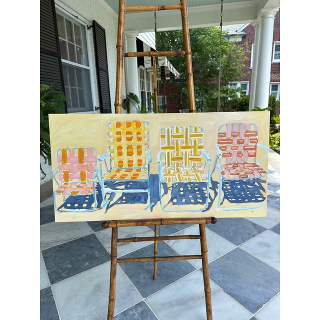 Contemporary "Seats in the Sand" 2025 Original Oil Painting For Sale - Image 3 of 6