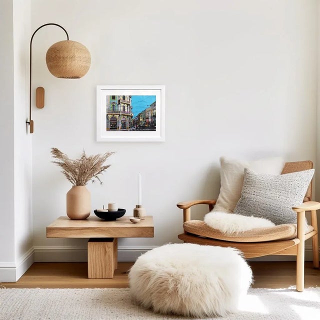 Paper Porta Genova, Milan - Colorful Architecture Landscape Mixed Media Original Artwork by Fabio Coruzzi For Sale - Image 7 of 9