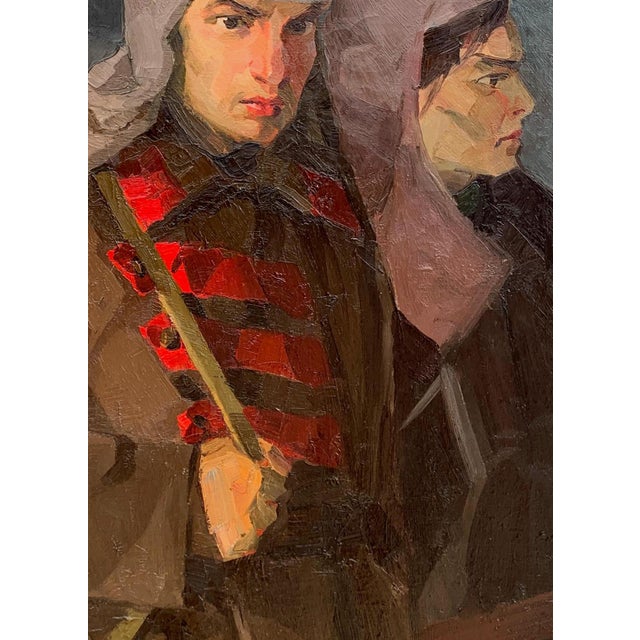 Soviet Art Battle Painting, Ukrainian Artist, 1960s Oil on Canvas 120-90 For Sale - Image 6 of 6