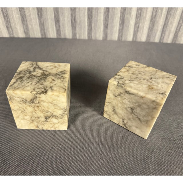 Pair of 3" Marble Cube Paper Weights. These Paper Weights from the 1980s are highly decorative and functional. In great...