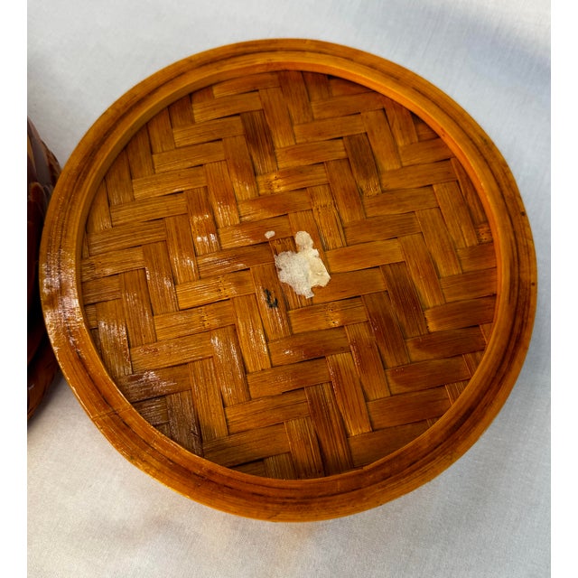 Asian Folk Art Duck Wicker Lidded Basket For Sale - Image 11 of 11