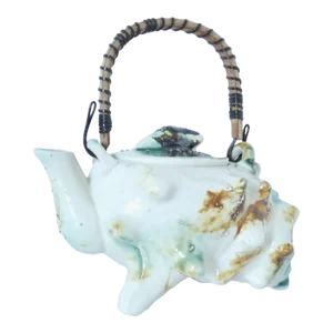 1960s French Vintage Barbotine Tea Pot
