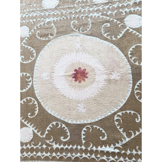 Hand-Embroidered Suzani from Asian, circa 1960s era. Dimension; 55'' x 57'' inches / 139 x 146 cm / 4'7'' x 4'9''...