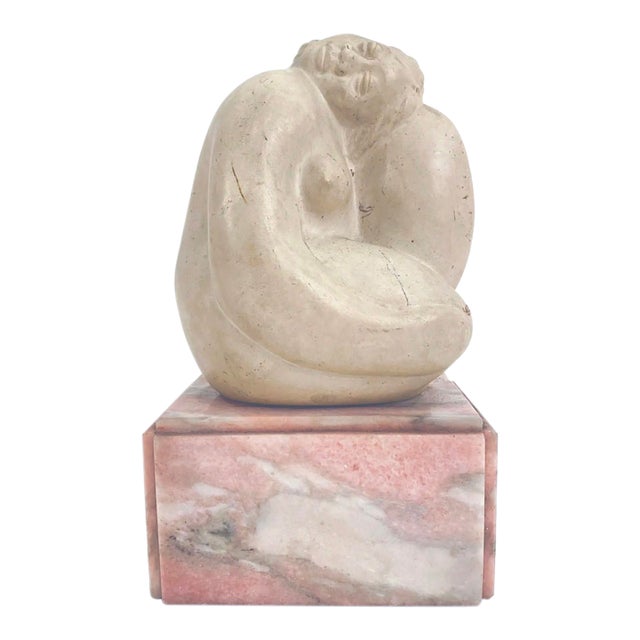 1930s Vintage Marble & Stone Sculpture of Female Figure For Sale