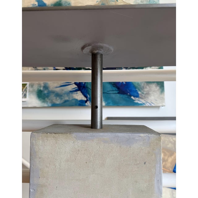 Custom Minimalist Limestone and Steel Console Table by Hastening Designs For Sale - Image 12 of 12