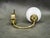 Gold Vintage Brass and Opaline Glass Wall Lights by Kamenický Šenov, 1970s, Set of 3 For Sale - Image 8 of 16