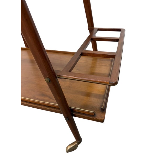 Mid-Century Italian Modern Walnut Serving Cart For Sale In Philadelphia - Image 6 of 8