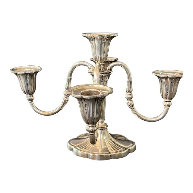 Vintage Gorham 5 Light Candleabra Silverplate 8 Inches Tall For Sale