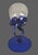 Late 20th Century Art Glass Jelly Fish Attributed Jozefina Krosno Blue Stem Wine Glass For Sale - Image 4 of 6