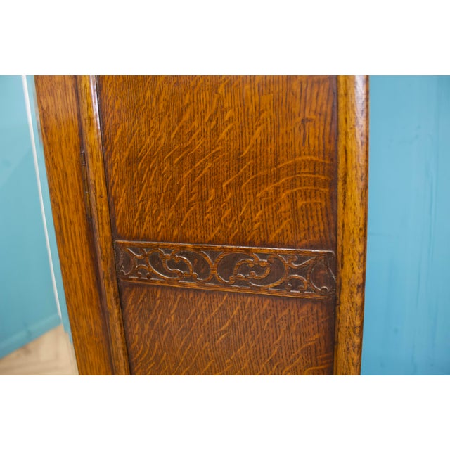 Vintage Art Deco Oak Hall Cupboard, 1930s For Sale - Image 6 of 9