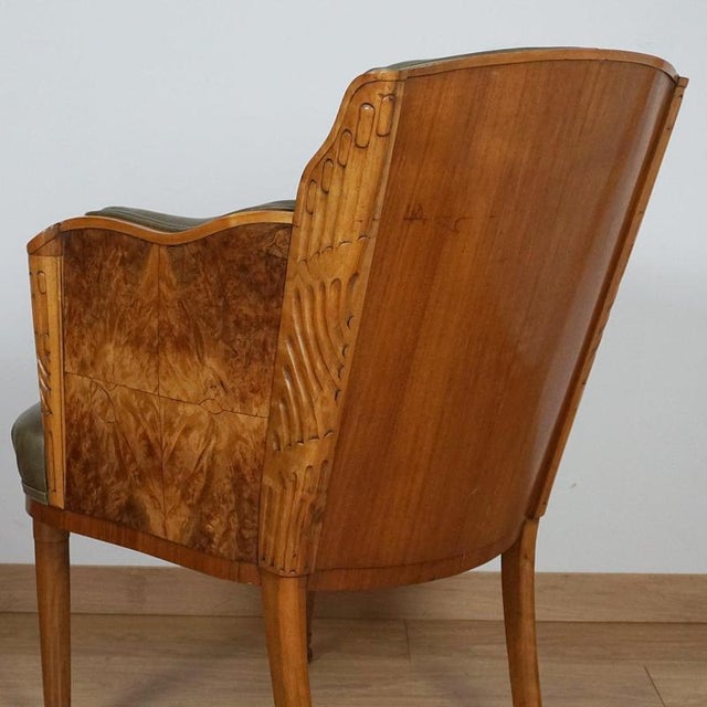 Wood Vintage Art Deco Desk Chair by Maurice Adams, 1930s For Sale - Image 7 of 12