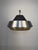 Metal Space Age Pendant Lamp in Brushed Aluminium and Amber Pressed Glass, 1970s For Sale - Image 7 of 12