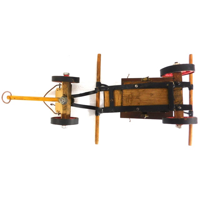 1960s Vintage Handmade Wooden Pump Trolley/Handcar Shot Glass Holder - Set of 5 For Sale - Image 15 of 18