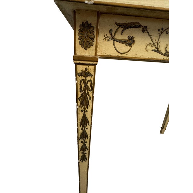 Mid 20th Century Mid 20th Century French Painted Decorated End table with Neoclassical Designs For Sale - Image 5 of 18
