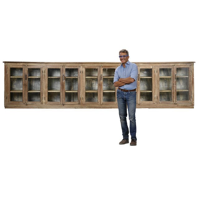 Long Wall Showcase to Hang in Wood and Zinc For Sale - Image 3 of 13