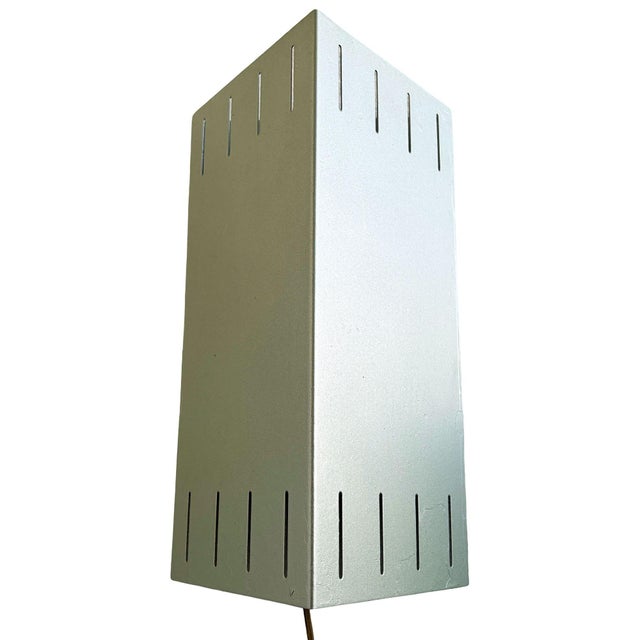1950s Mid-Century Modern Googie Geometric Enameled Steel Wall Sconce W/ Slots , 47 Available For Sale - Image 17 of 18